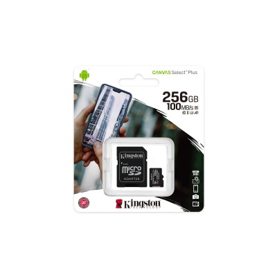 Micro SDXC Kingston 256GB Canvas Select Plus + Adattatore SDCS2 256GB