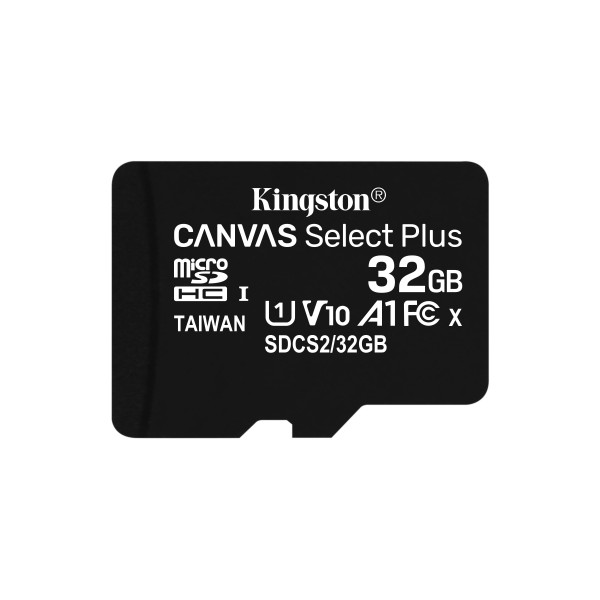 Micro SDHC Kingston 32GB  Canvas Select Plus + Adattatore SDCS2/32GB