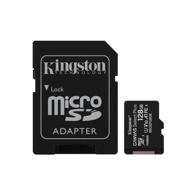 Micro SDXC Kingston 128GB Canvas Select Plus + Adattatore SDCS2 128GB