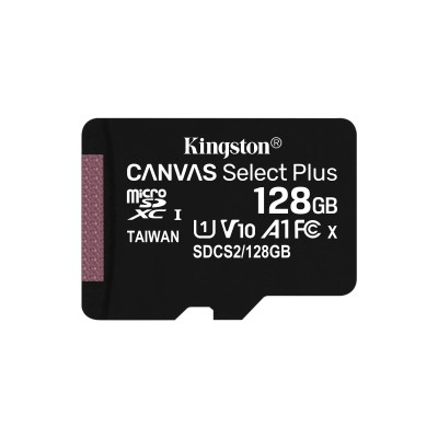 Micro SDXC Kingston 128GB Canvas Select Plus + Adattatore SDCS2 128GB