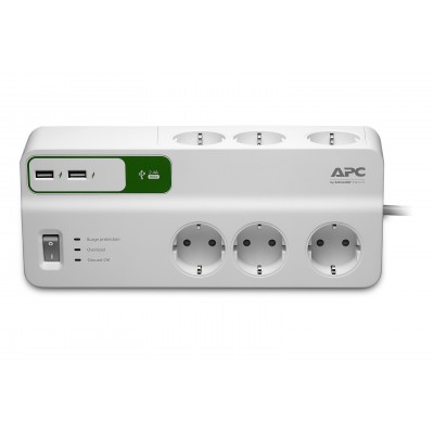 APC PM6U-GR Bianco 6 prese AC 230 V 2 m