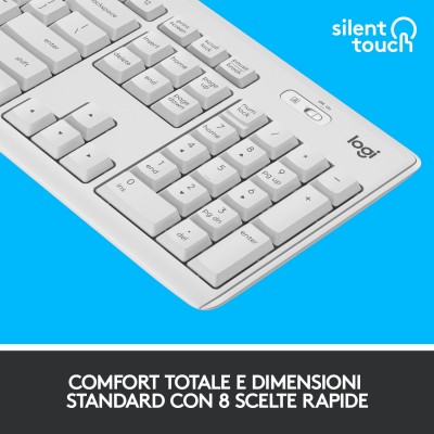 Tastiera Logitech MK295 Silent Wireless Combo RF QWERTY Italiano Bianco