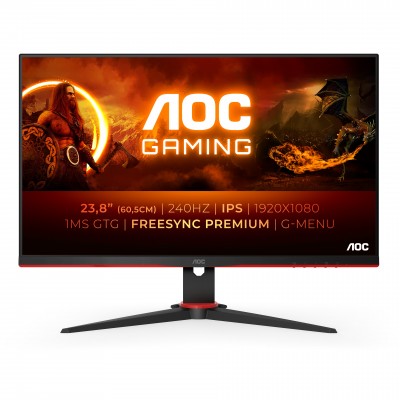 Monitor AOC 24G2ZE BK 24'' FullHD AMD Free-Sync Premium Nero Rosso