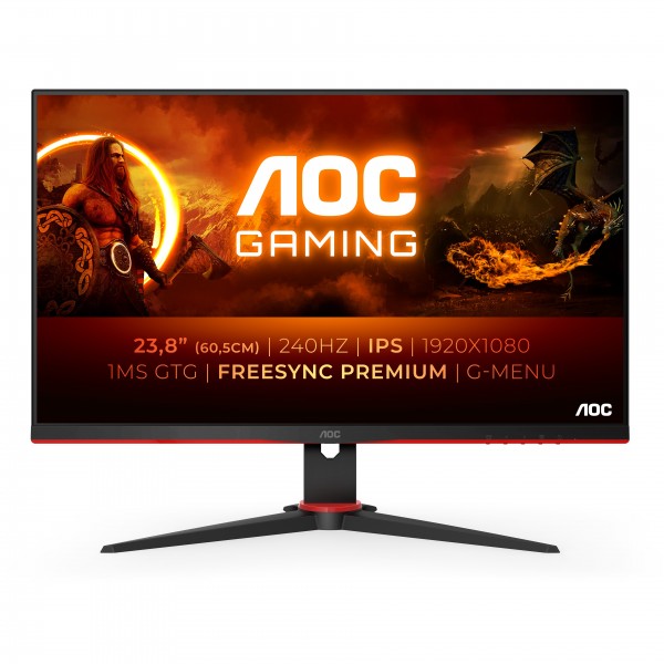 Monitor AOC 24G2ZE/BK 24'' FullHD AMD Free-Sync Premium Nero/Rosso