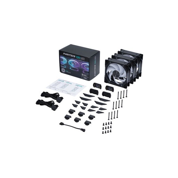 Ventola PHANTEKS D30 PWM Regular Airflow D-RGB Kit da 3 120mm Nero - SPEDIZIONE IMMEDIATA