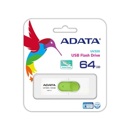 Pendrive ADATA UV320 64 GB USB 3.2 Verde, Bianco