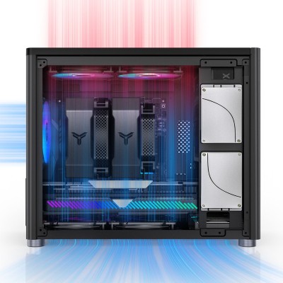 Case Jonsbo D30 Micro ATX Case Vetro Temperato Nero