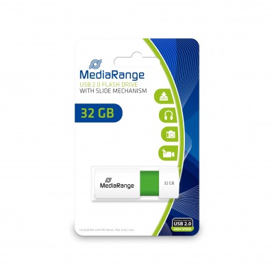 Pendrive MediaRange Color Edition 32 GB USB A 2.0 bianco verde