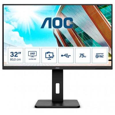 Monitor AOC U32P2 32'' UltraHD 4K VA Adaptive-Sync LED nero