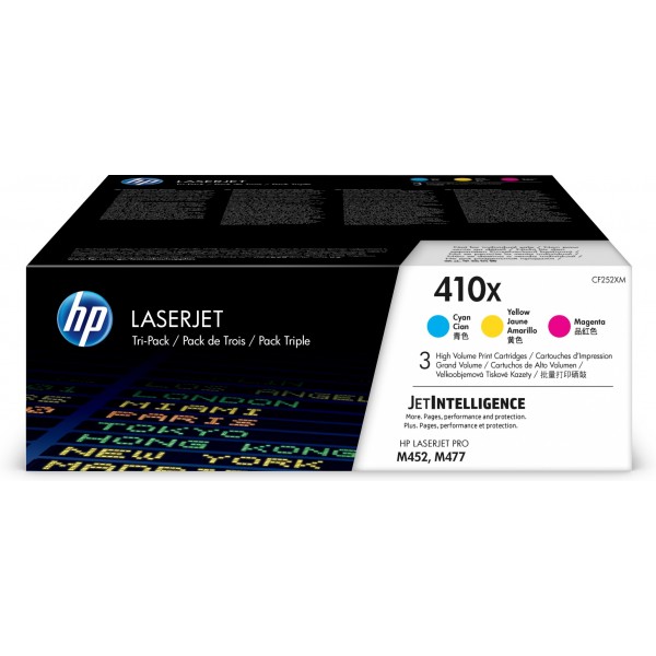 Toner HP CF252XM 410X Multipack Ciano Magenta Giallo