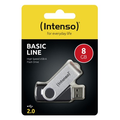 Pendrive Intenso Basic Line 8 GB USB 2.0 argento nero