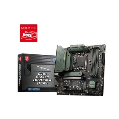 Scheda Madre Intel MSI MAG B660M BAZOOKA DDR4 LGA 1700 Micro-ATX