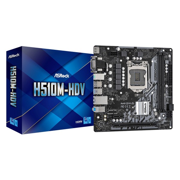 Scheda Madre Intel Asrock H510M-HDV LGA 1200 Micro-ATX