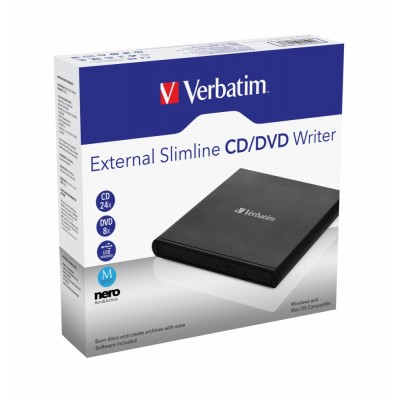 Masterizzatore Esterno Verbatim CD DVD Slimline