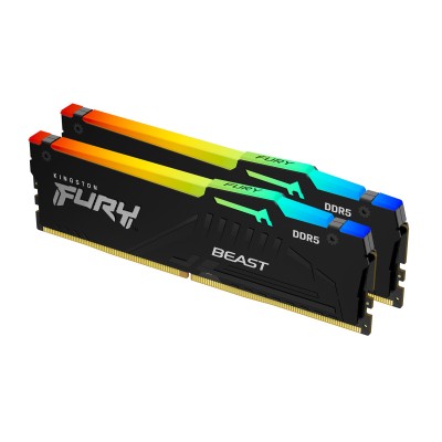 Ram KINGSTON FURY BEAST DDR5 5200MHz 16GB (2x8) RGB XMP 3.0 CL40 NERO