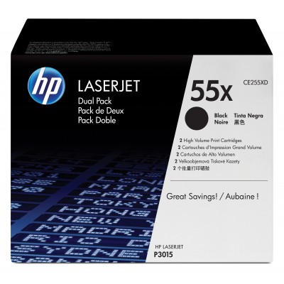 HP Multipack nero CE255XD 55X Pacco doppio