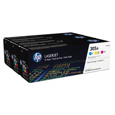 Toner HP 305A Ciano Magenta Giallo 3 pezzi