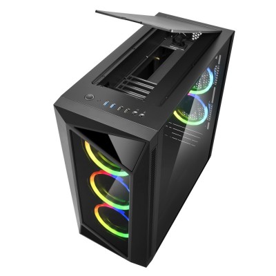 Case Sharkoon REV200 vetro temperato Nero