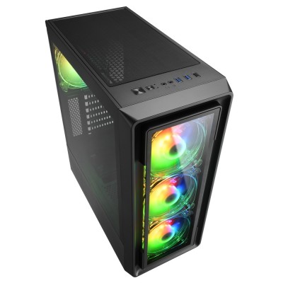 Case Sharkoon TK4 RGB vetro temperato Nero