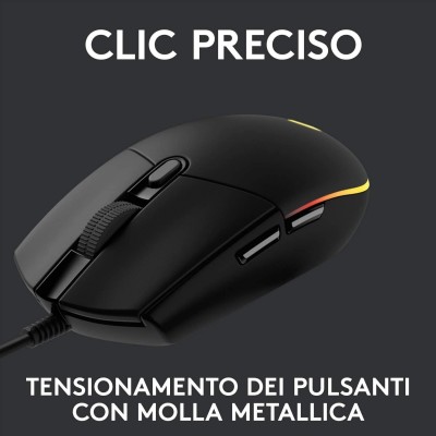 Mouse Logitech G203 Lightsync Gaming Nero