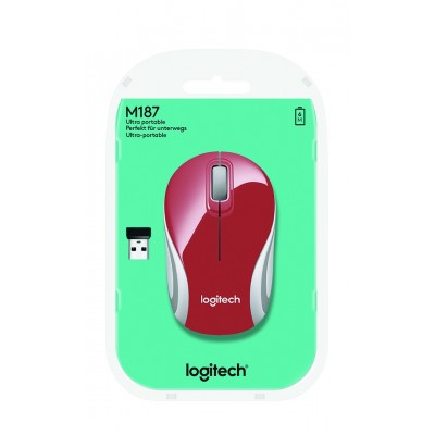 Mouse Logitech M187 Wireless Rosso