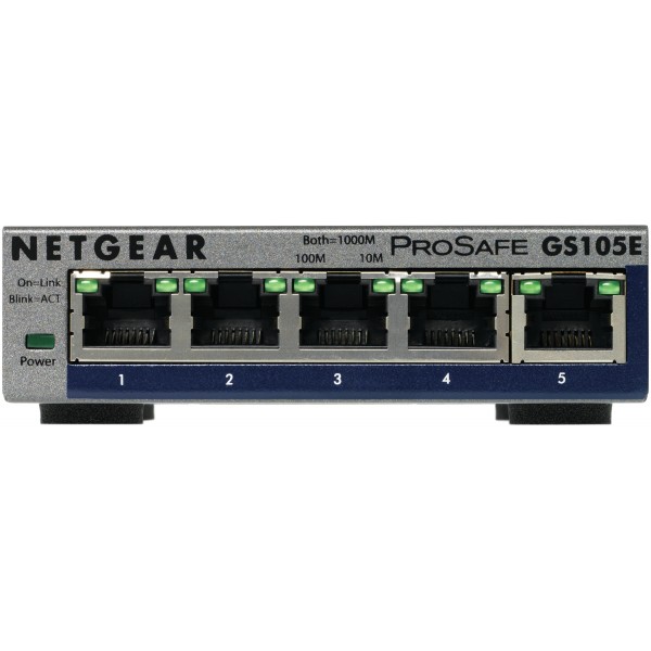 Switch NETGEAR Pro Safe 5 Porte 10/100 Mbps GS105E-200PES