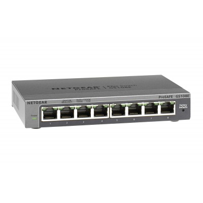 Switch NETGEAR Pro Safe 8 Porte 10 100 Mbps GS108E-300PES