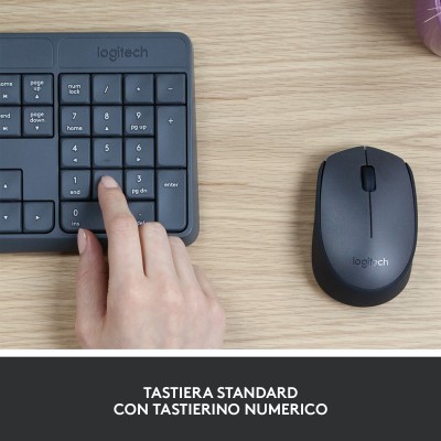 Tastiera Logitech MK235 tastiera RF Wireless QWERTY Italiano Nero