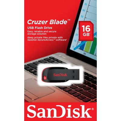 Pendrive SanDisk Cruzer Blade 16 GB USB tipo A 2.0 Nero, Rosso