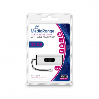 Pendrive MediaRange MR916 32 GB USB 3.2 Nero, Argento