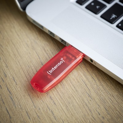 Pendrive Intenso Rainbow Line 128 GB USB 2.0 Rosso, Trasparente