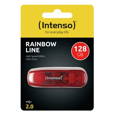 Pendrive Intenso Rainbow Line 128 GB USB 2.0 Rosso, Trasparente