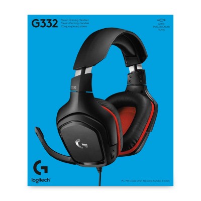 Headset Gaming Logitech G332 Gaming Nero Rosso