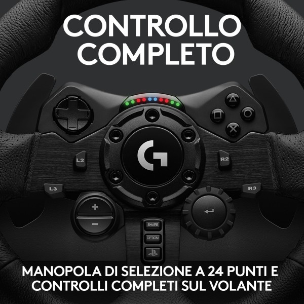 Volante Logitech G G923 Nero USB Sterzo + Pedali PC, PlayStation 4