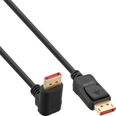 Cavo DisplayPort InLine 8K (UHD2) angolato verso il basso Nero  2 m