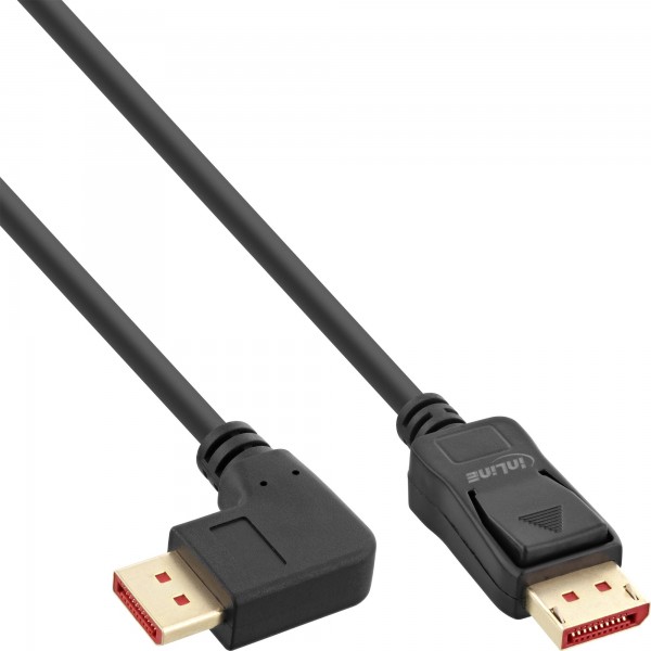 Cavo DisplayPort InLine 8K (UHD2) angolato a destra Nero  2m