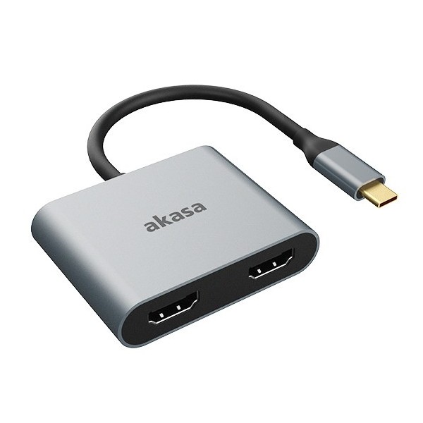 Cavo Adattatore USB-C con doppio HDMI MST Akasa 4K 60Hz 4K 30Hz