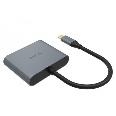 Cavo Adattatore USB-C con doppio HDMI MST Akasa 4K 60Hz 4K 30Hz