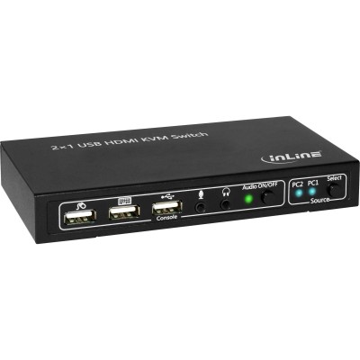 Switch KVM HDMI InLine 4K 2K a 2 vie con audio