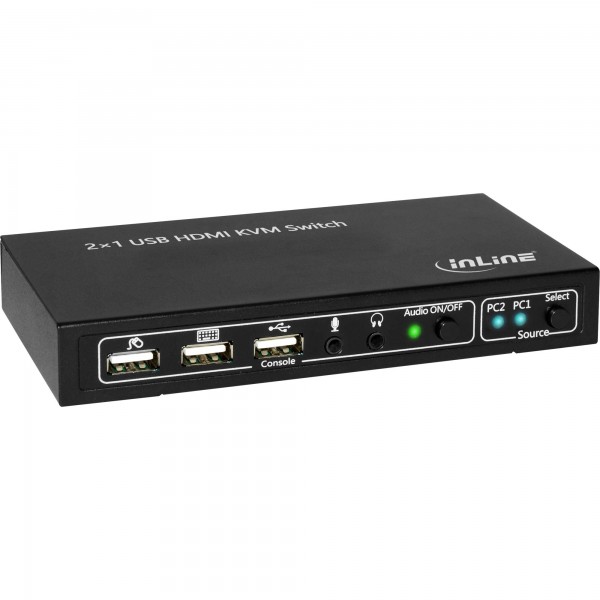 Switch KVM HDMI InLine 4K 2K a 2 vie con audio