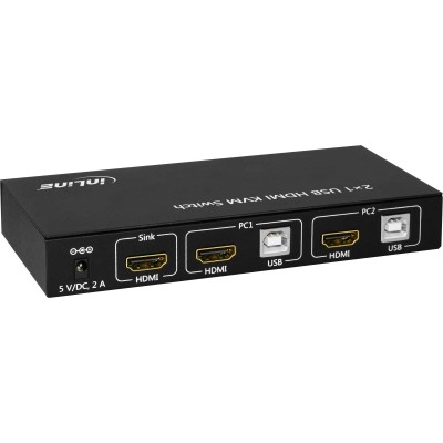 Switch KVM HDMI InLine 4K 2K a 2 vie con audio