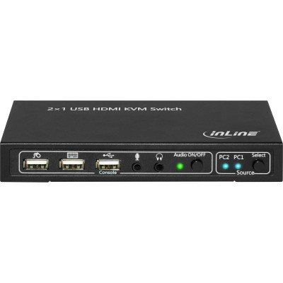 Switch KVM HDMI InLine 4K 2K a 2 vie con audio