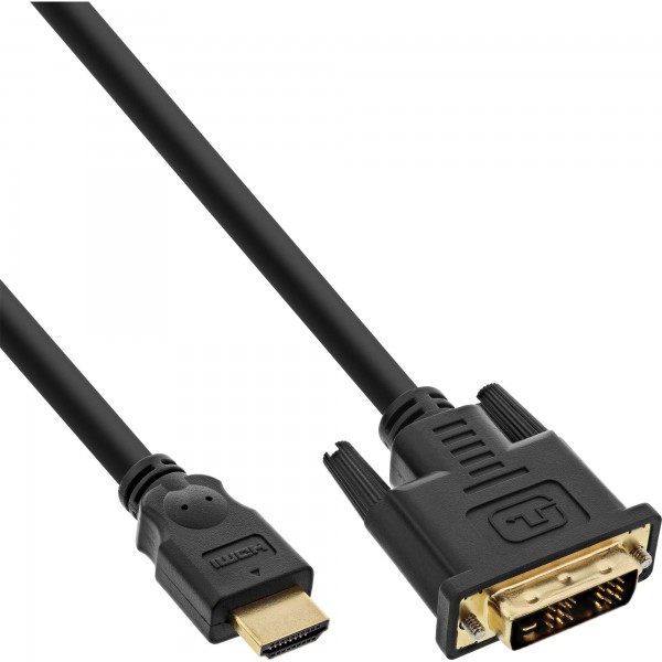 Cavo Adattatore da HDMI a DVI ad alta velocità InLine placcato in oro Nero 2 m