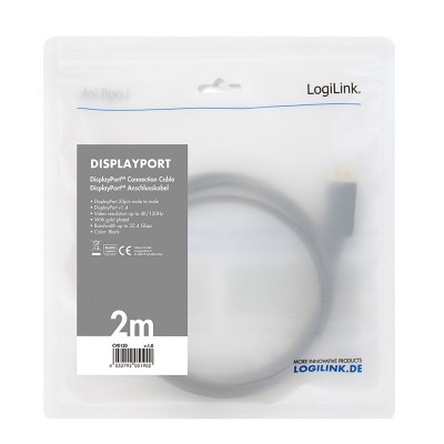 Cavo LogiLink DisplayPort 2m Nero