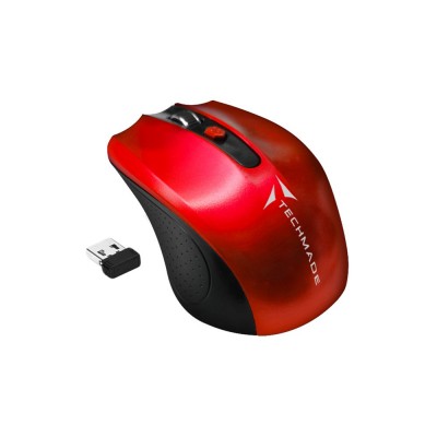 Mouse TECHMADE OTTICO WIRELESS USB ROSSO