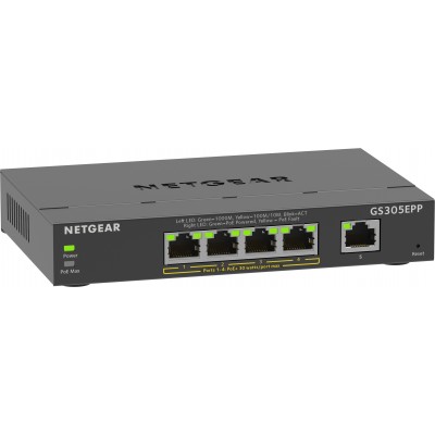 Switch NETGEAR Plus 5-porte 10 100 1000 GS305EPP-100PES