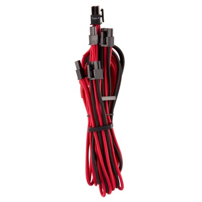 Corsair Premium Sleeved PCIe Dual-Kabel, (Gen 4) -  rosso nero