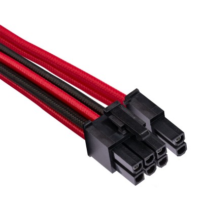 Corsair Premium Sleeved PCIe Dual-Kabel, (Gen 4) -  rosso nero