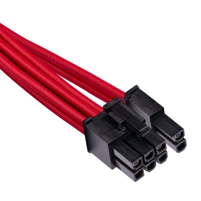 Corsair Premium Sleeved PCIe Dual-Kabel, (Gen 4) - Rosso