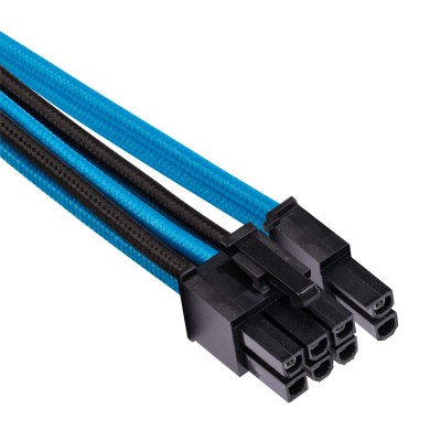 Corsair Premium Sleeved PCIe Single-Kabel, (Gen 4) - blu nero